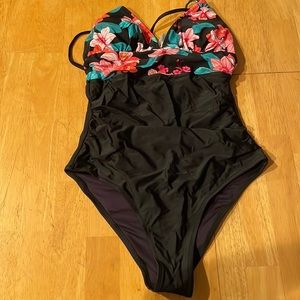 One-piece floral swimsuit